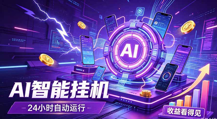AI智能广告挂机，躺赚新模式 设备托管运行，解放双手持续变现-校睿铺