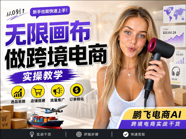 【跨境电商必备】AI无线画布制作商品宣传视频，四步搞定，无线画布工作流，操作简单好上手-校睿铺