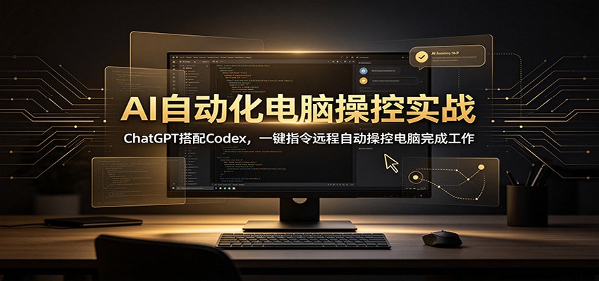 AI自动化电脑操控实战：ChatGPT搭配Codex，一键指令远程自动操控电脑完成工作-校睿铺