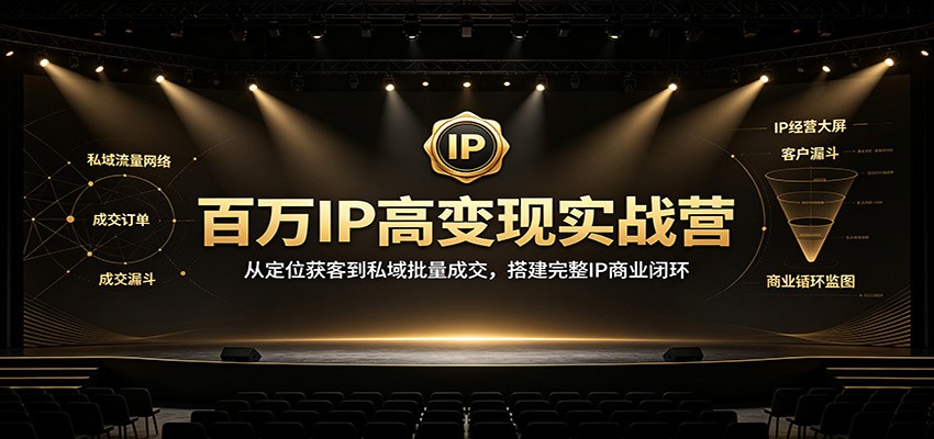 百万IP高变现实战营：从定位获客到私域批量成交，搭建完整IP商业闭环-校睿铺